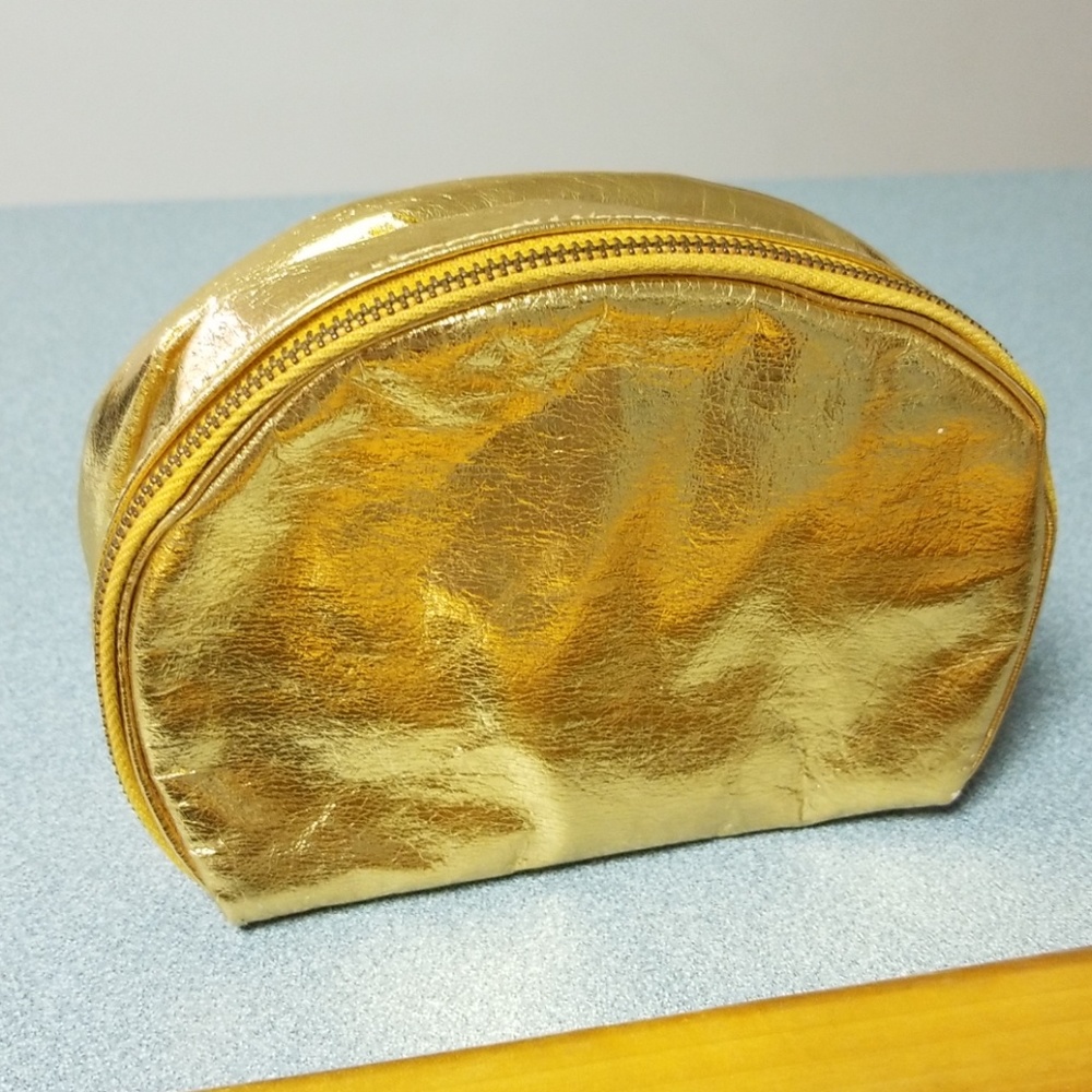 Gold padded cosmetics bags